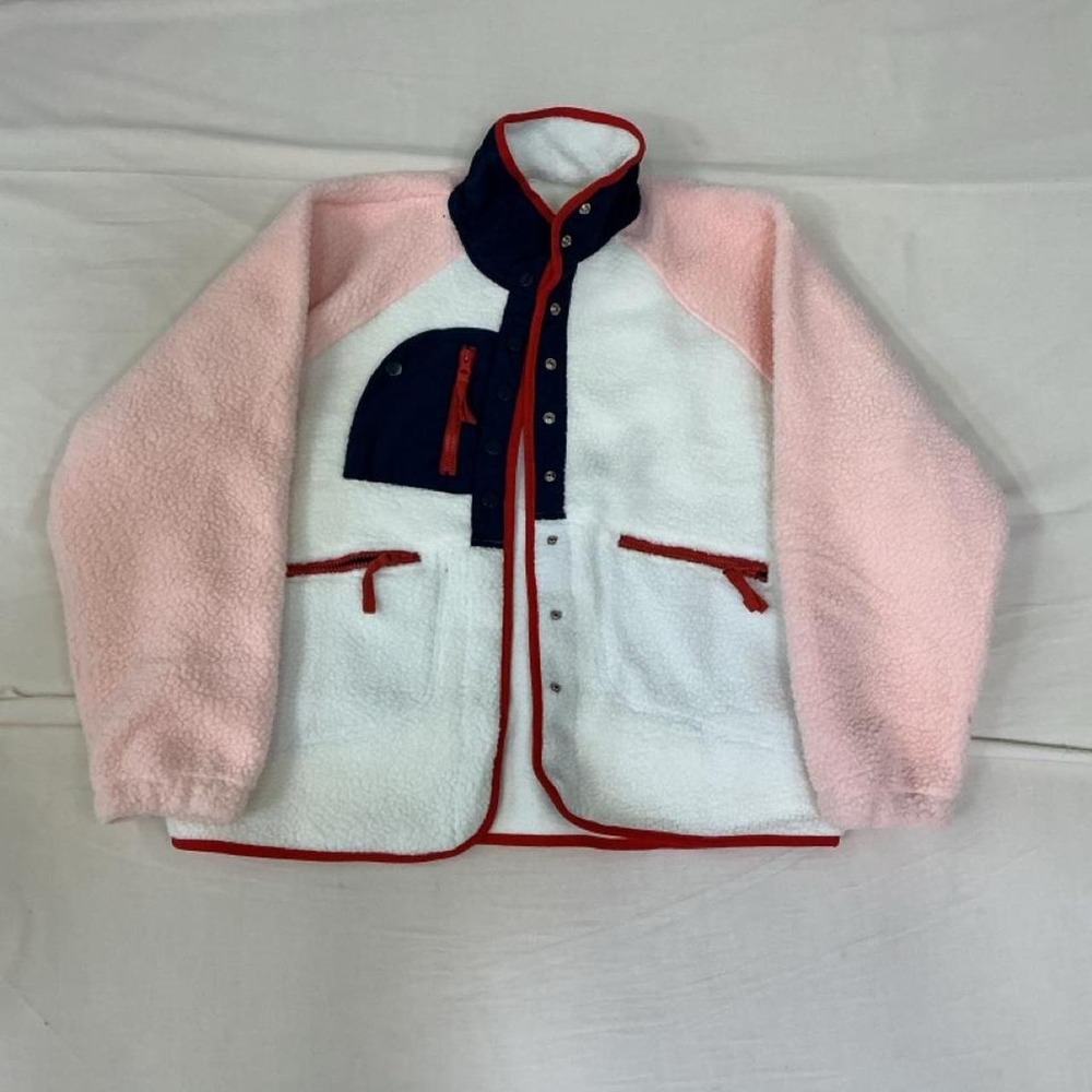 Colorblock Sherpa Fleece Snap Jacket | Women's Medium